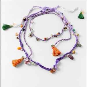 Zara Lilac Tie Dye Beaded Necklace